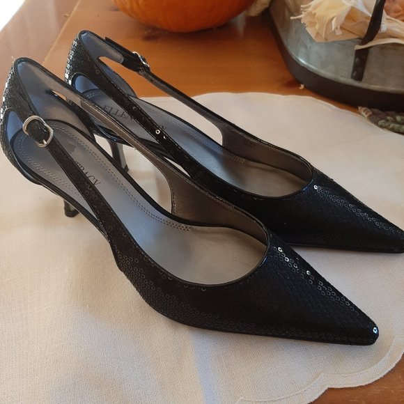 New Ellen Tracy Sequined Evening Heels - Picture 2 of 7